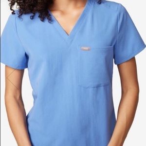 FIGS Catarina Scrub Top in Ceil Blue